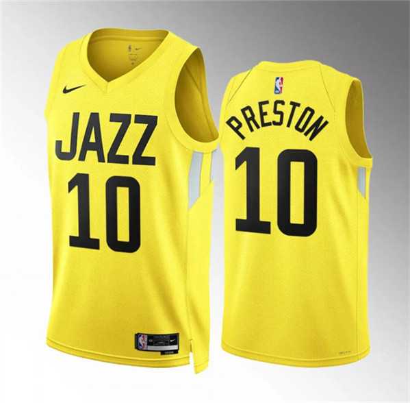 Men's Utah Jazz #10 Jason Preston Yellow Association Edition Stitched Basketball Jersey Dzhi,We sell and wholesale Men's Utah Jazz #10 Jason Preston Yellow Association Edition Stitched Basketball Jersey Dzhi on line form chian!
